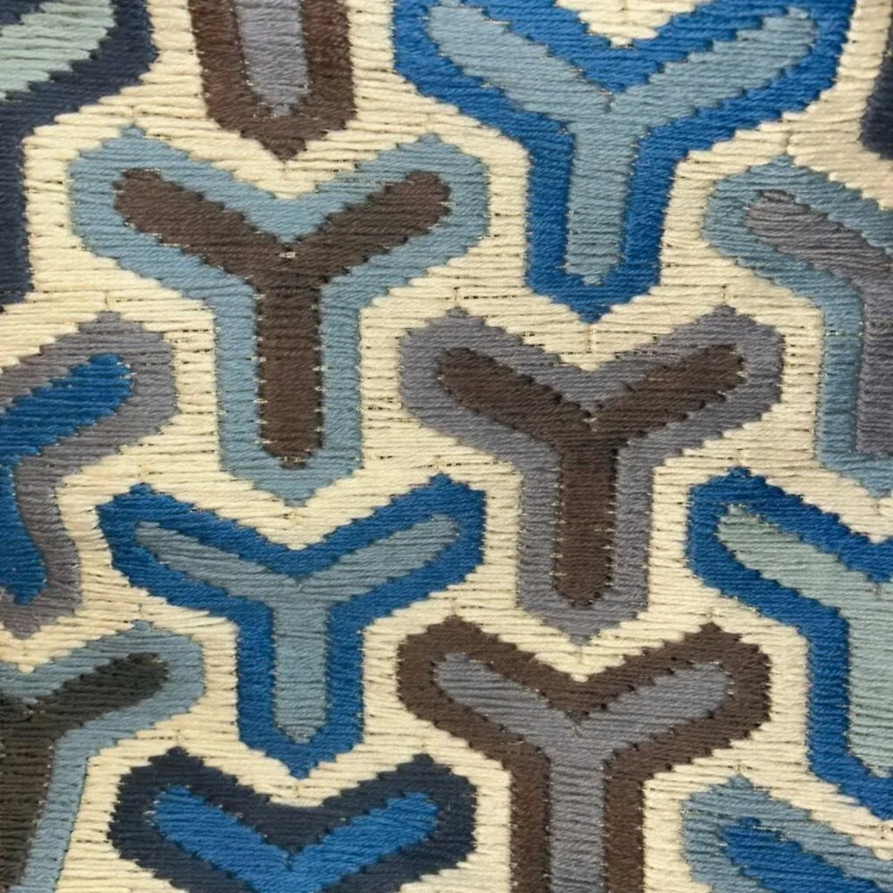 Jonathan Adler Bargello Hazard Ys wool velvet woven square pillow cover 20x20